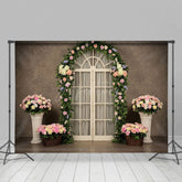 Aperturee - Aperturee Elegant Floral Arch Door Sweet Wedding Backdrop